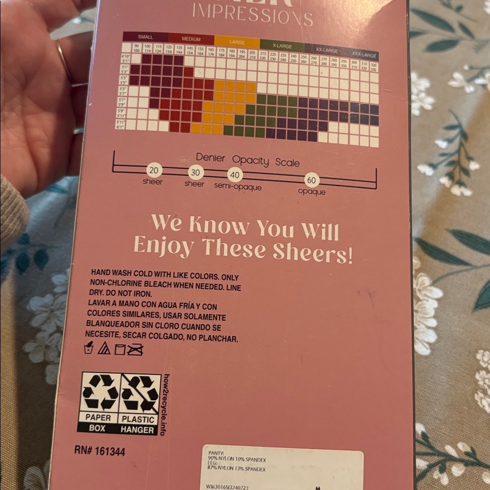 NWT 2 pair medium pantyhose cocoa 30 denier 1763 - Picture 6 of 7